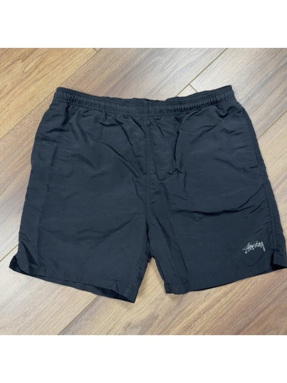 Stussy Swim Shorts Mens Medium Black Athletic Nylon Trunks